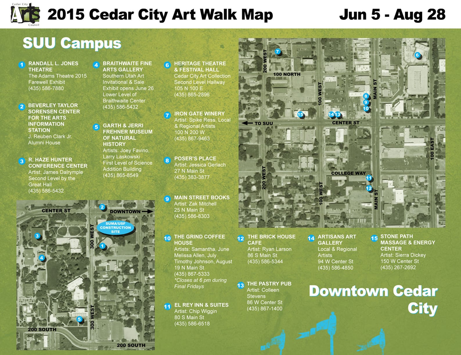 July Cedar City Art Walk Final Friday Gallery Stroll and new stamp card program