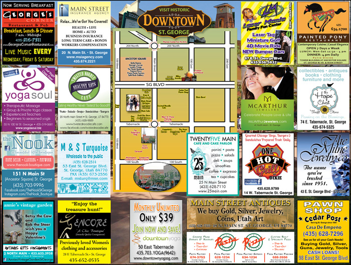Downtown St. George Utah Merchants and Advertisers
