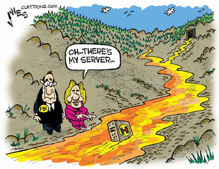 CARTOON: 'Fishing Out Hillary's Server' by Clay Jones
