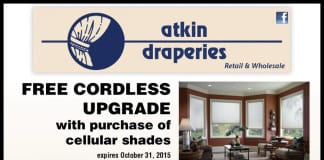 Deal of the Day: Free Cordless Shade upgrade at Atkin Draperies