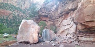 Zion National Park rockfall closes east side of park Zion National Park rockfall