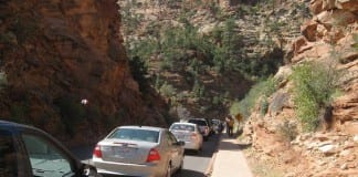 Zion National Park shuttle service reinstated due to traffic, parking problems Zion National Park shuttle service transportation problems