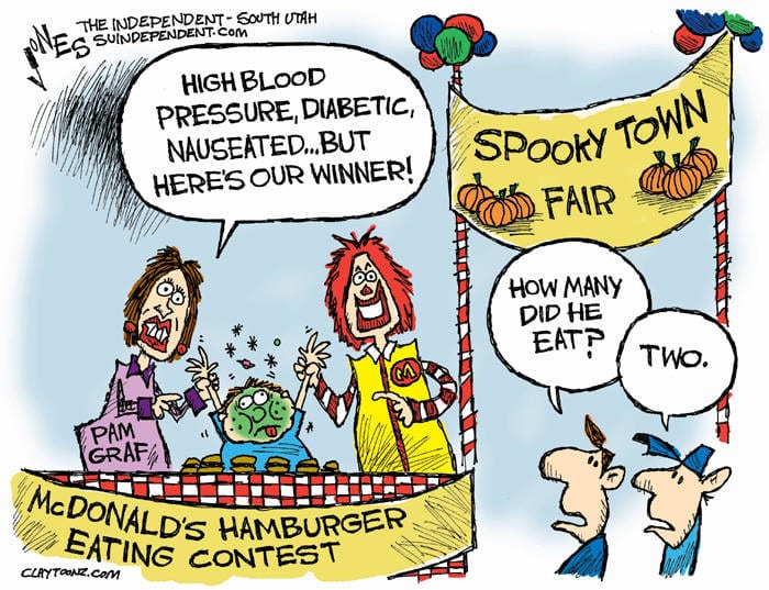 hamburger eating contests Spooky Town Fair