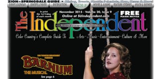 The Independent November 2015 (.PDF) featuring DSU’s “Barnum” The Musical