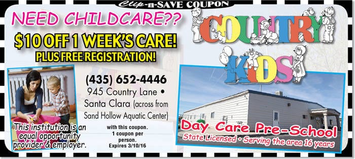 Child Care Coupon St. George