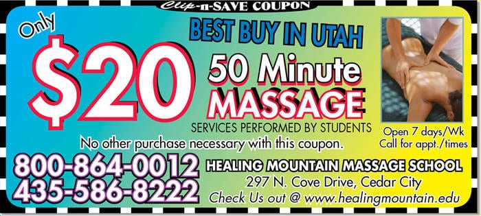 Massage coupon Cedar City