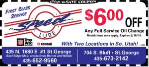 Oil Change Coupon St. George | Speed Lube & Oil Change in St. George Utah