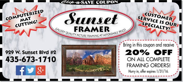 Art Framing coupon St. George