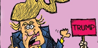 CARTOON: “Trump Looks Under the Hood” cartoon claytoonz Clay Jones Trump Looks Under the Hood