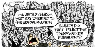 CARTOON: “Great Reason to Leave the EU” cartoon Claytoonz Clay Jones Great Reason to Leave the EU