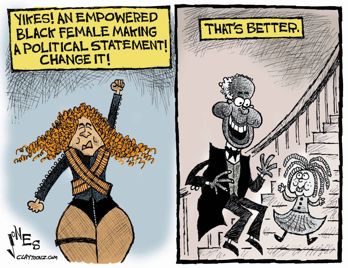 Cartoon Clay Jones Beyonce's Super Controversy