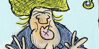 CARTOON: “Trump And His Teeny Tiny … Hands” political cartoon Donald Trump