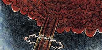 CARTOON: “Trump Goes Nuclear On Abortion” political cartoon Donald Trump nuclear weapons