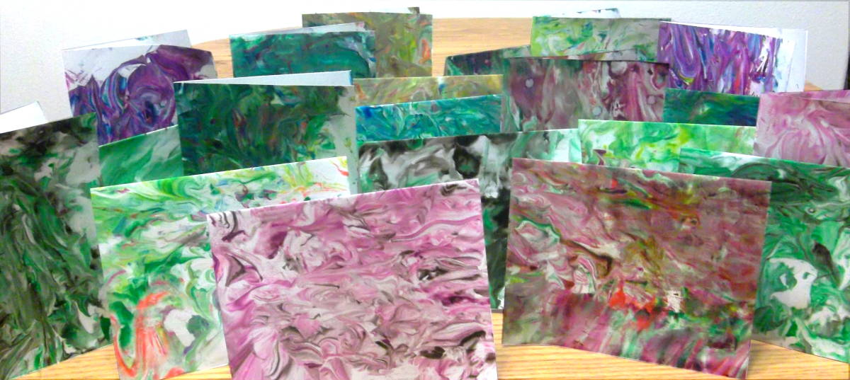 marbled paper cards