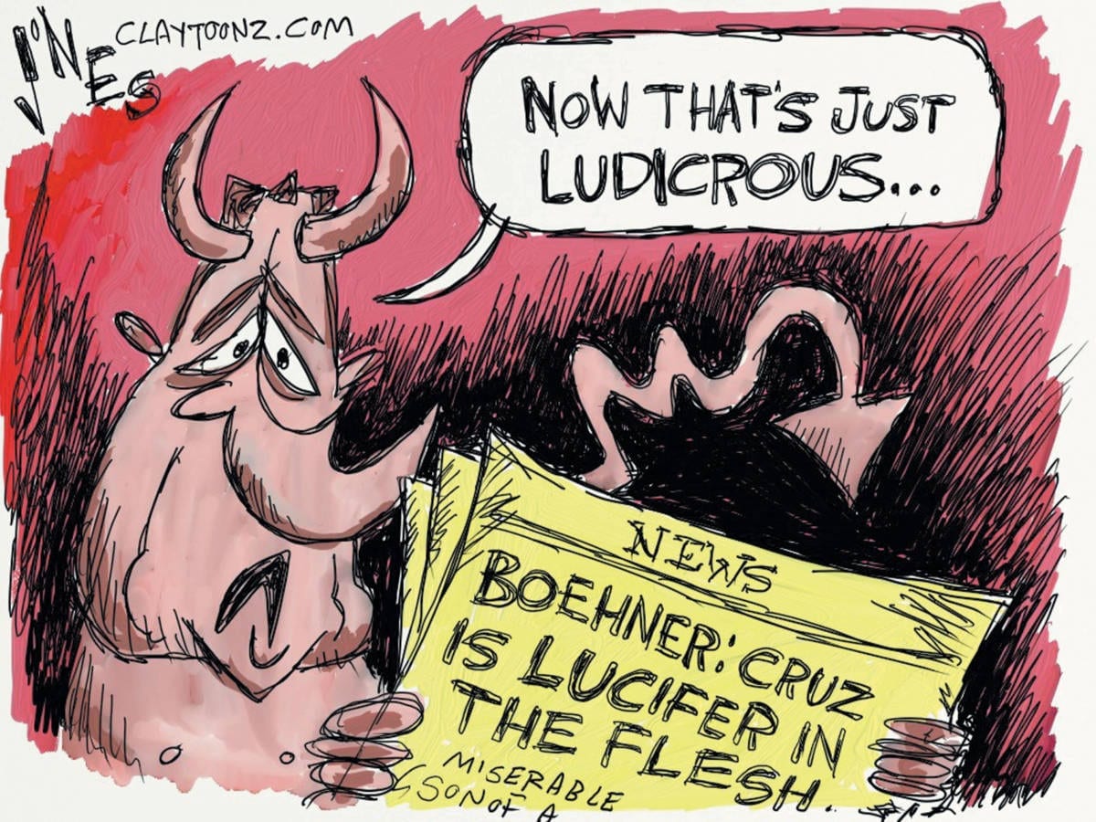 political cartoon Ted Cruz Lucifer John Boehner