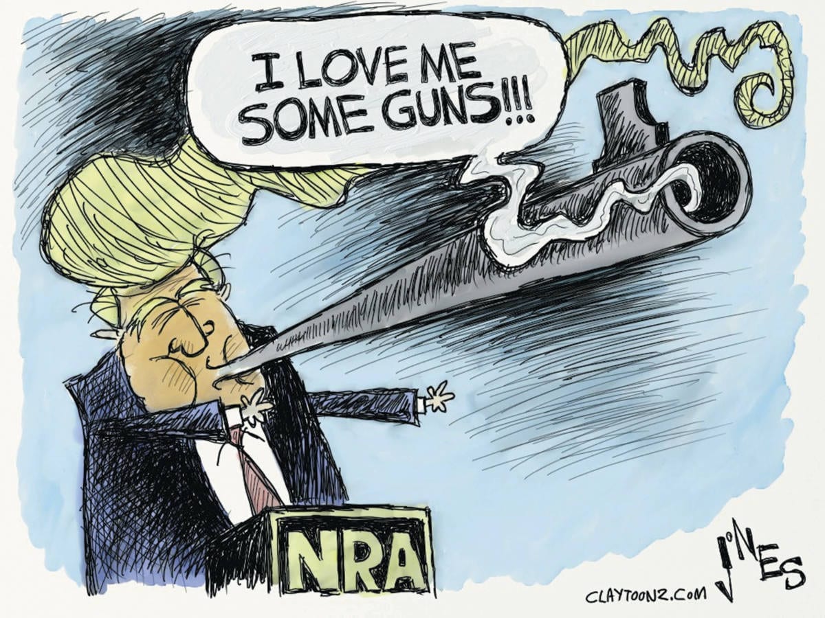 Donald Trump NRA political cartoon