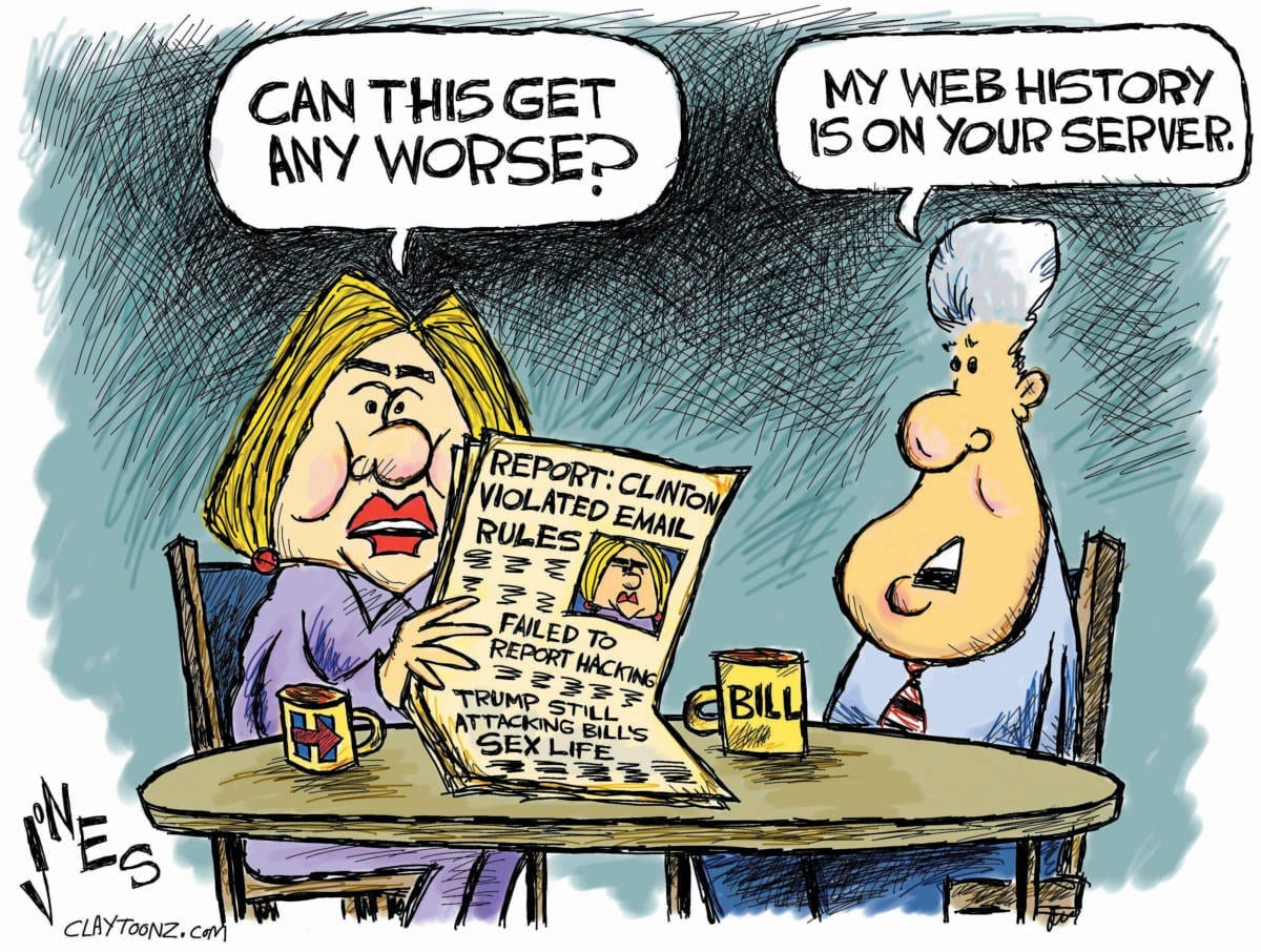 Hillary Clinton email political cartoon