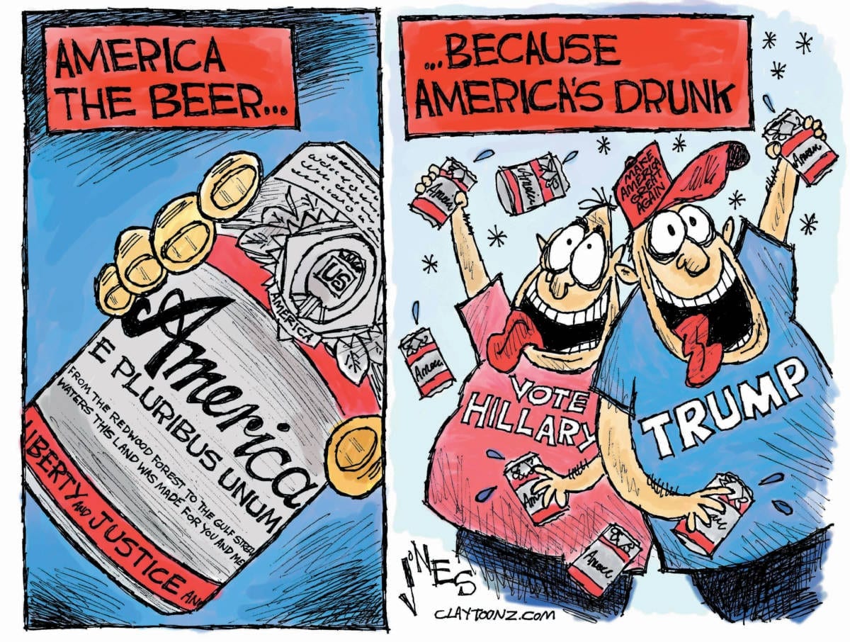 Budweiser America political cartoon