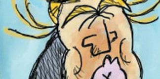 CARTOON: “Trump Has A Stick” Bernie Sanders Donald Trump political cartoon