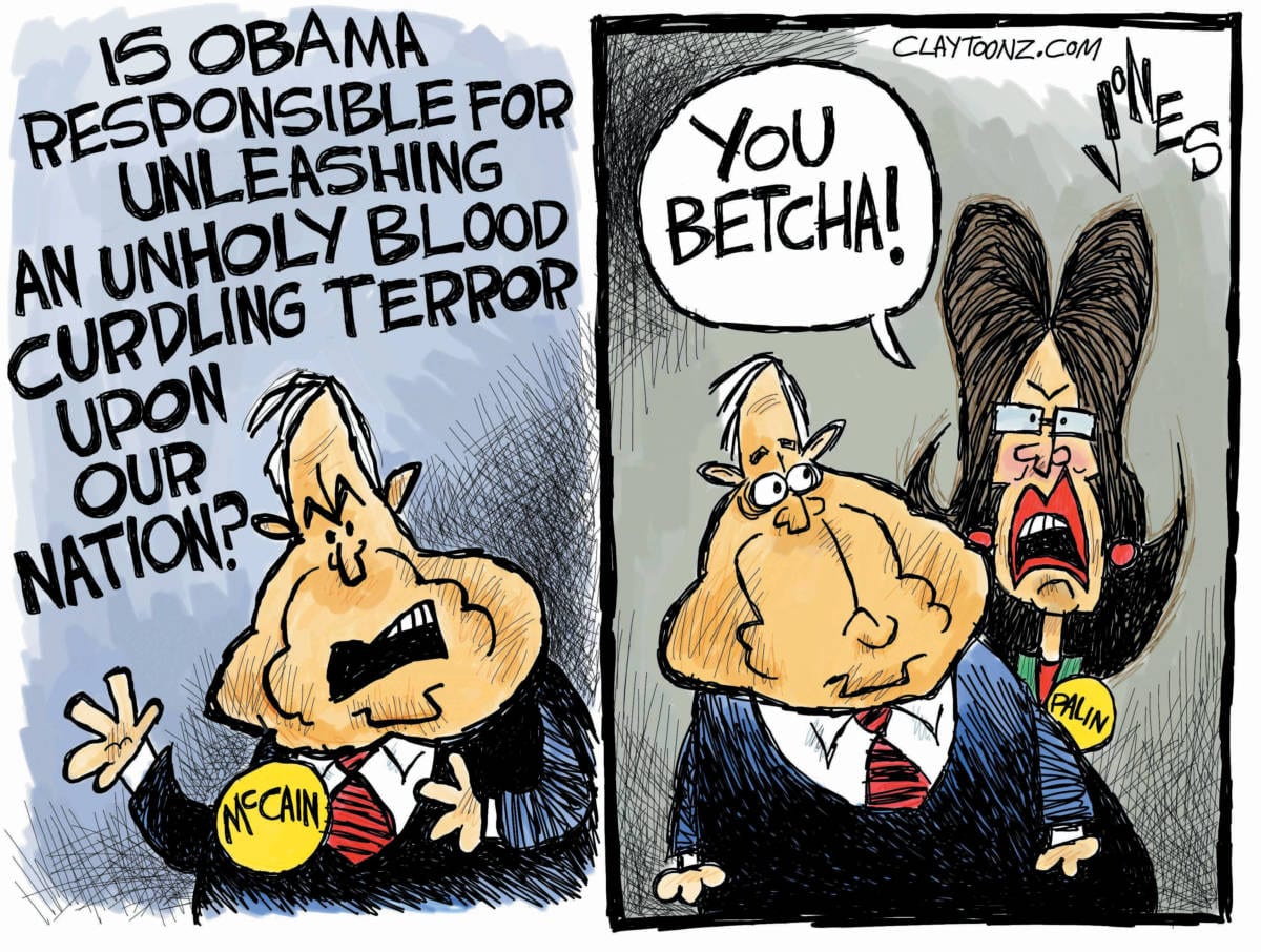 John McCain Obama political cartoon