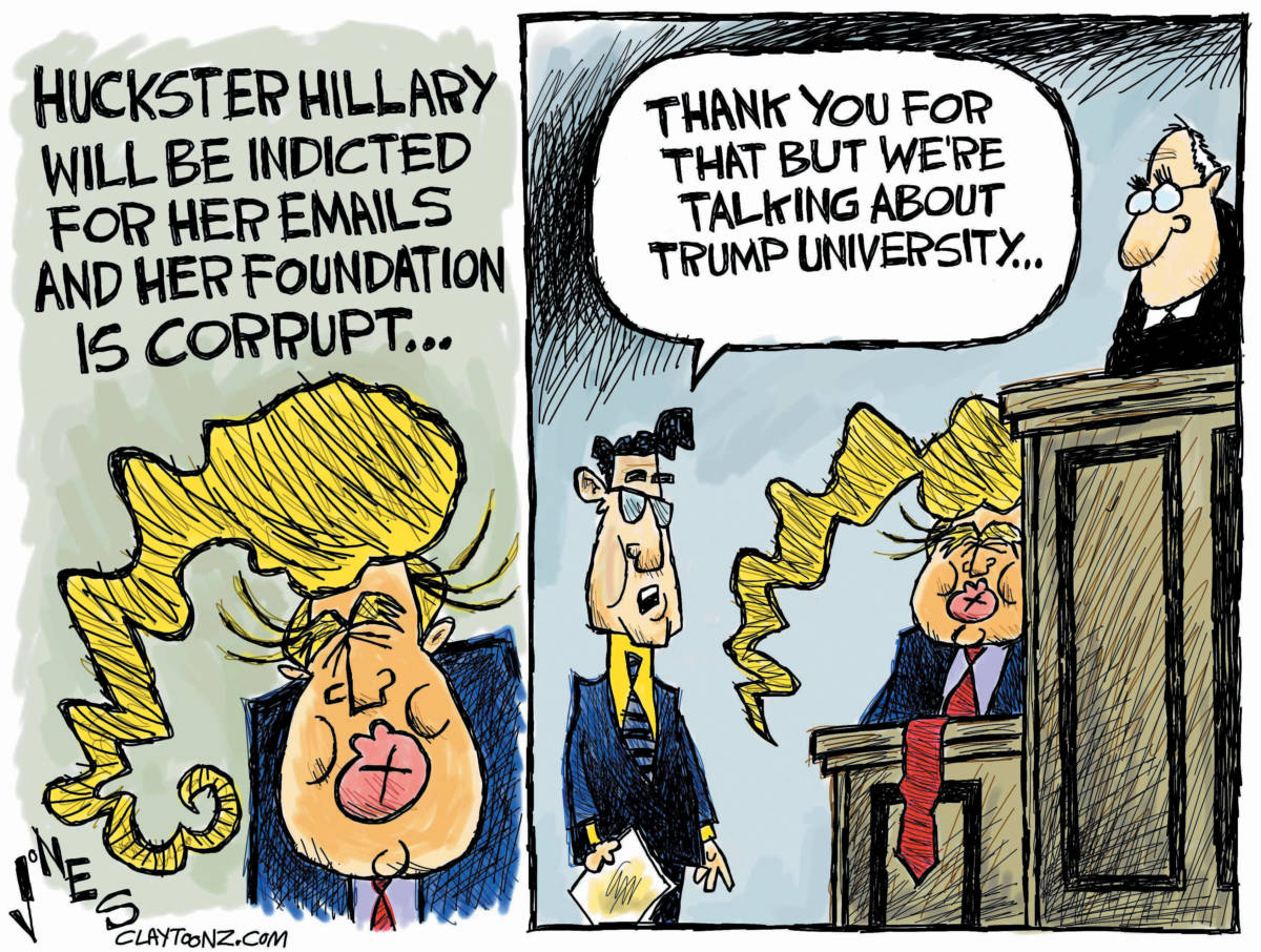 Trump University political cartoon