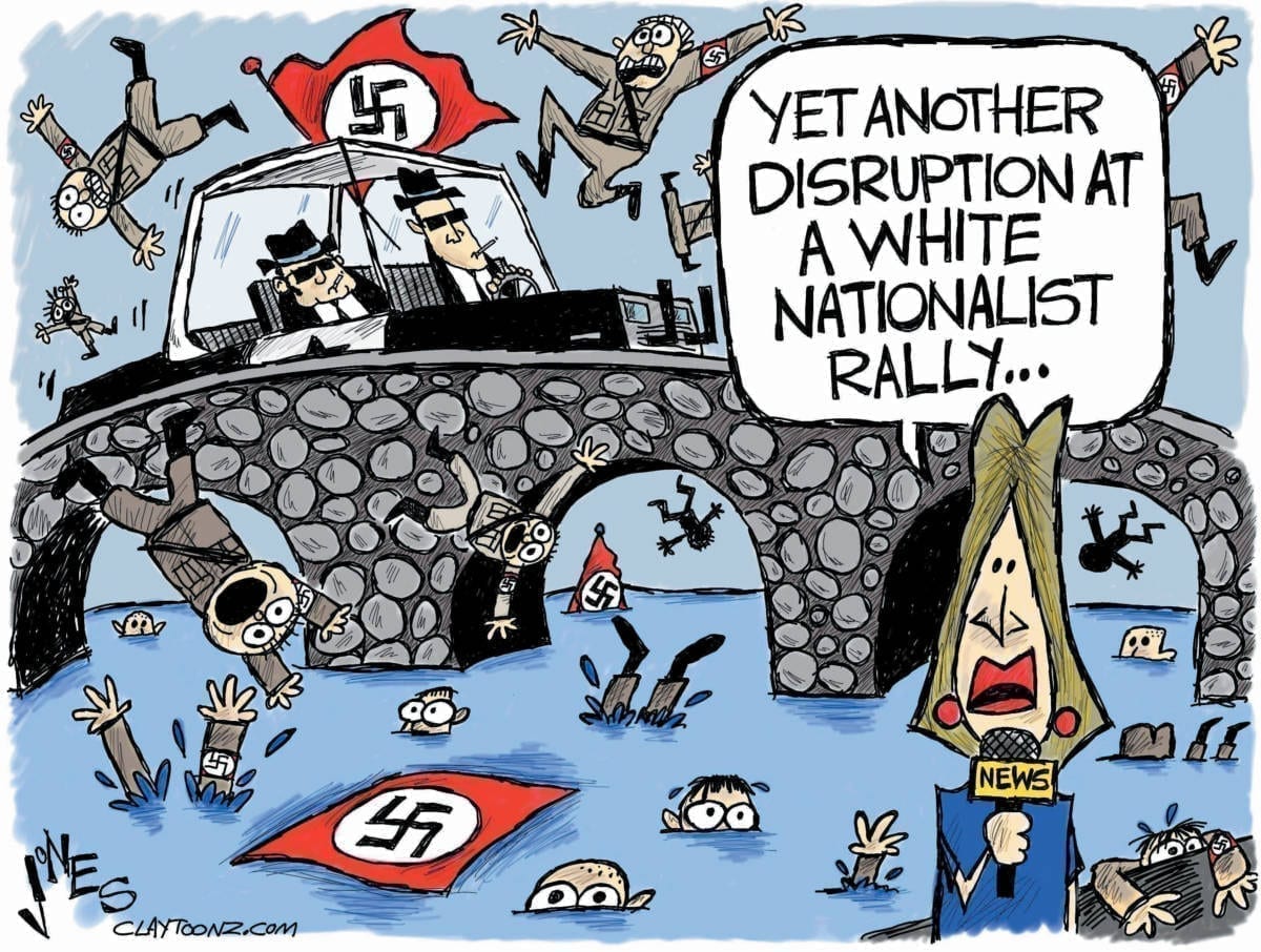 sacramento rally illinois nazis political cartoon