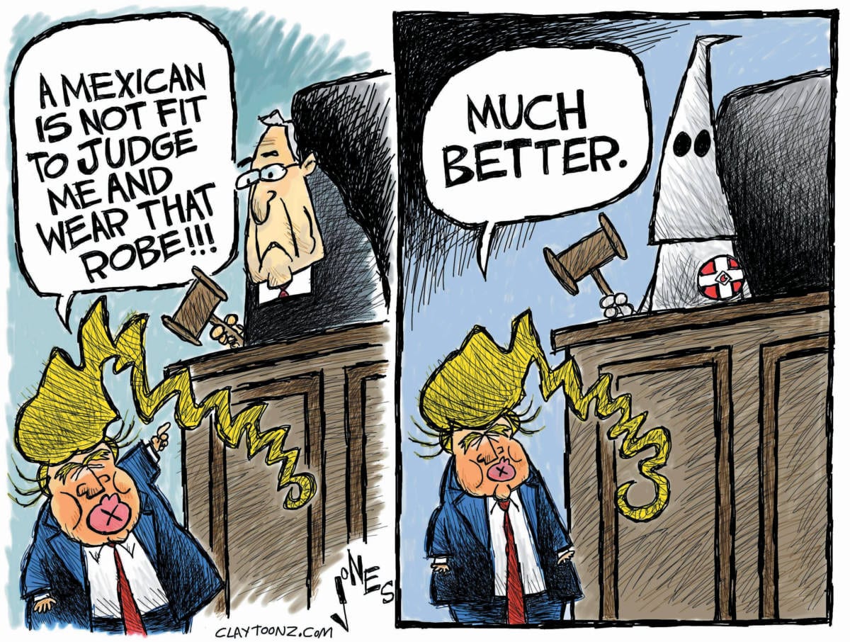 Donald Trump racist political cartoon