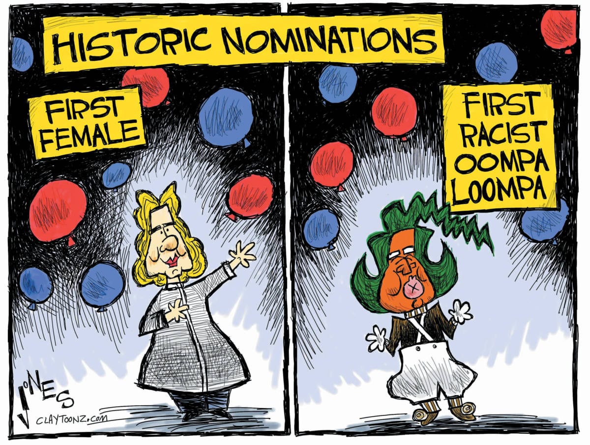 Hillary Clinton first female political cartoon