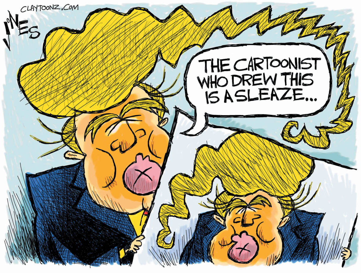 the press Donald Trump political cartoon