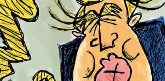 CARTOON: “Huckster University” Trump University political cartoon