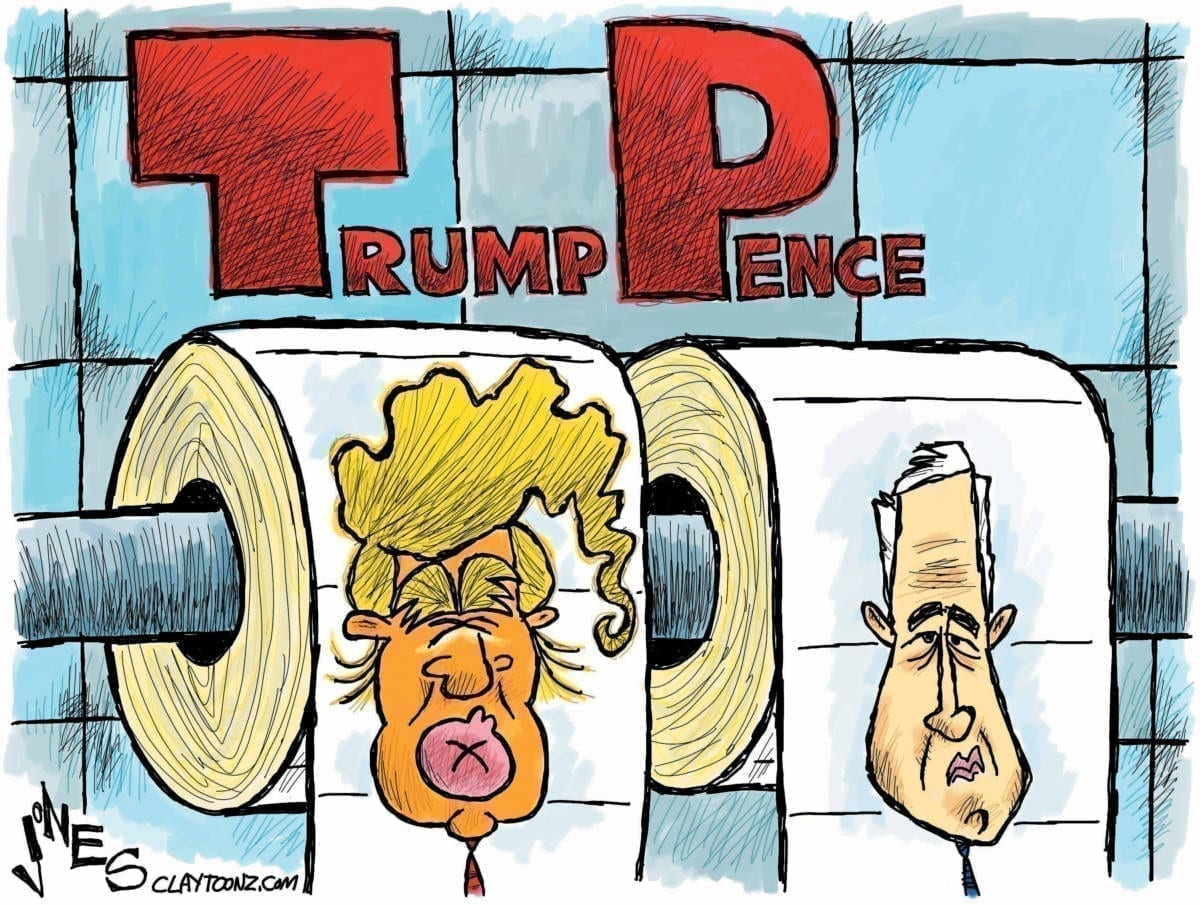 Donald Trump Mike Pence political cartoon