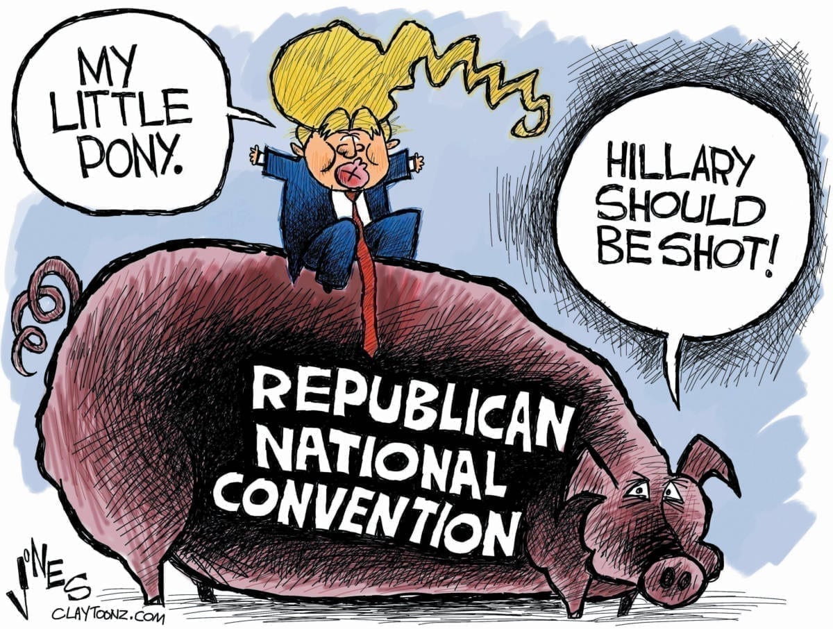 political cartoon Trump's Little Pony