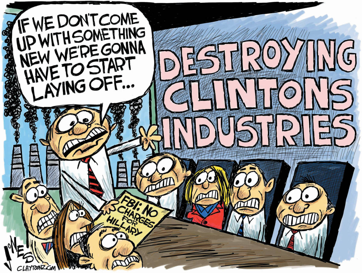 Hillary Clinton email server political cartoon