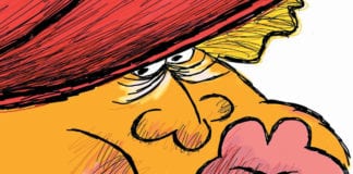 CARTOON: “A Candidate For Treason” Donald Trump treason political cartoon