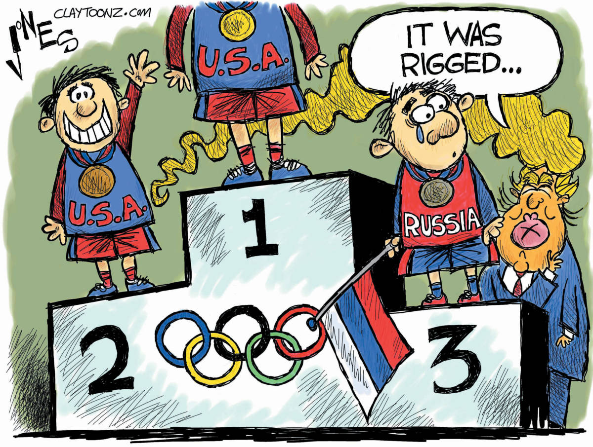 donald trump russia political cartoon