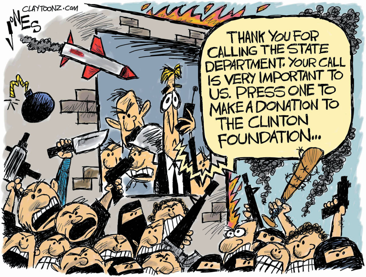 Hillary Clinton Foundation political cartoon