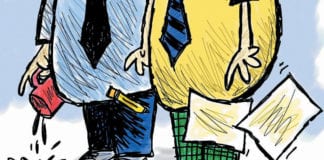 CARTOON: “A Trumpoleon Complex” Donald Trump Purple Heart insane political cartoon