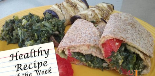 Hummus Wrap with Kale and Eggplant recipe