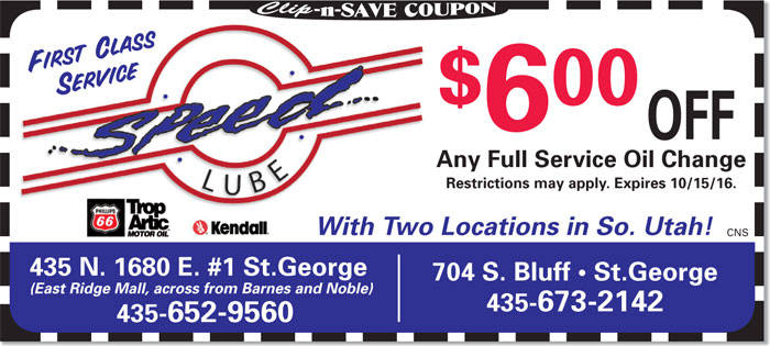 Oil Change Coupon St. George