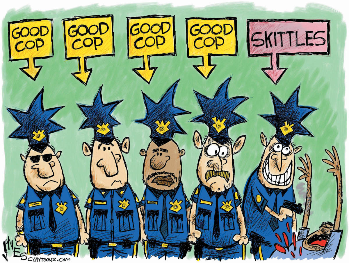 charlotte tulsa police political cartoon