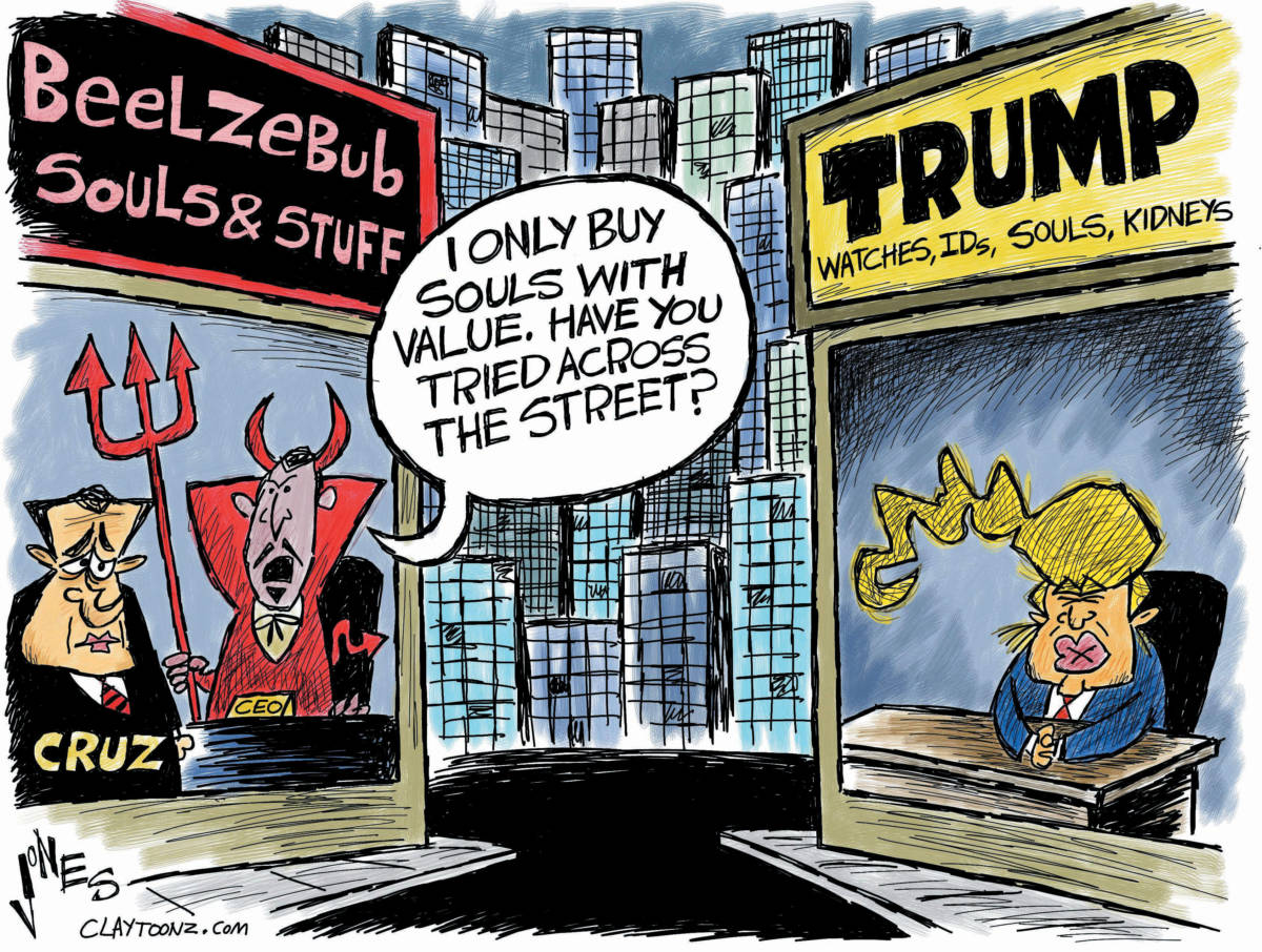 Ted Cruz Donald Trump political cartoon