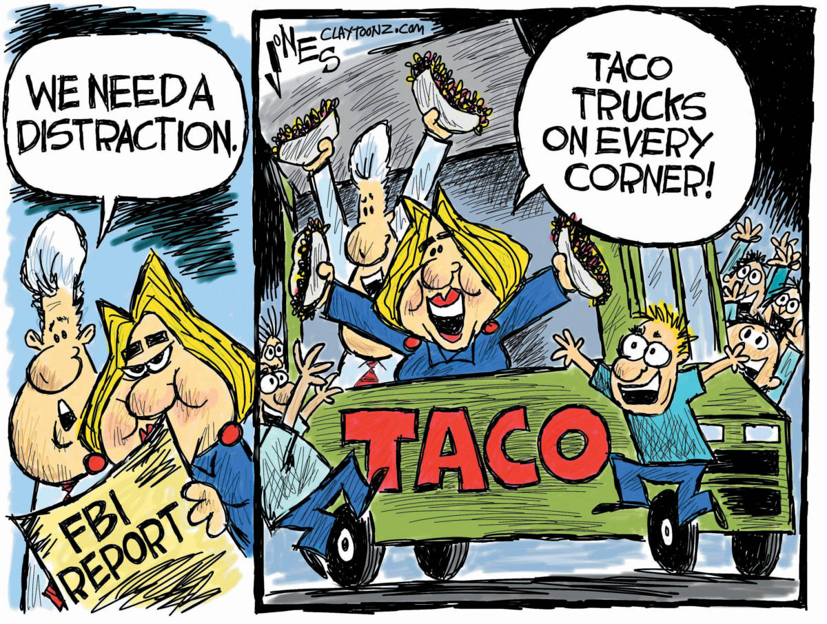 political cartoon Tacos On Every Corner