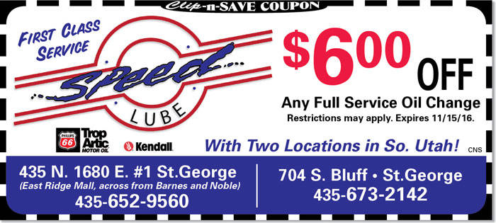 Oil Change Coupon St. George auto repair