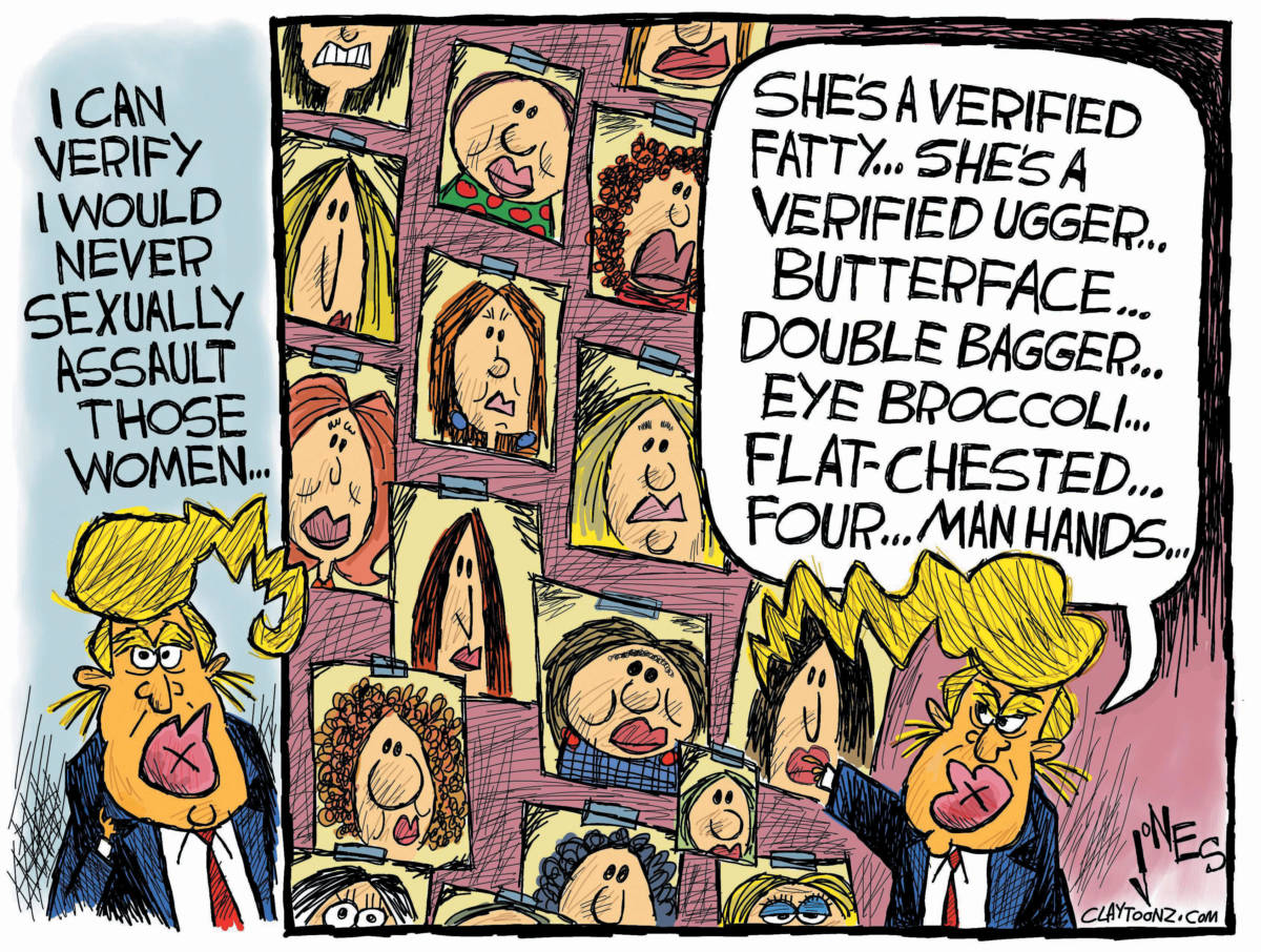 donald trump accusers political cartoon