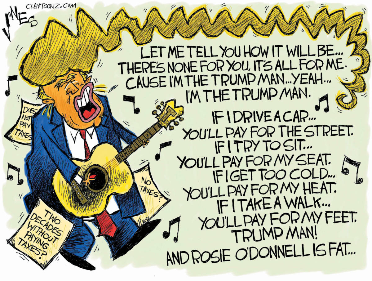 donald trump taxes political cartoon