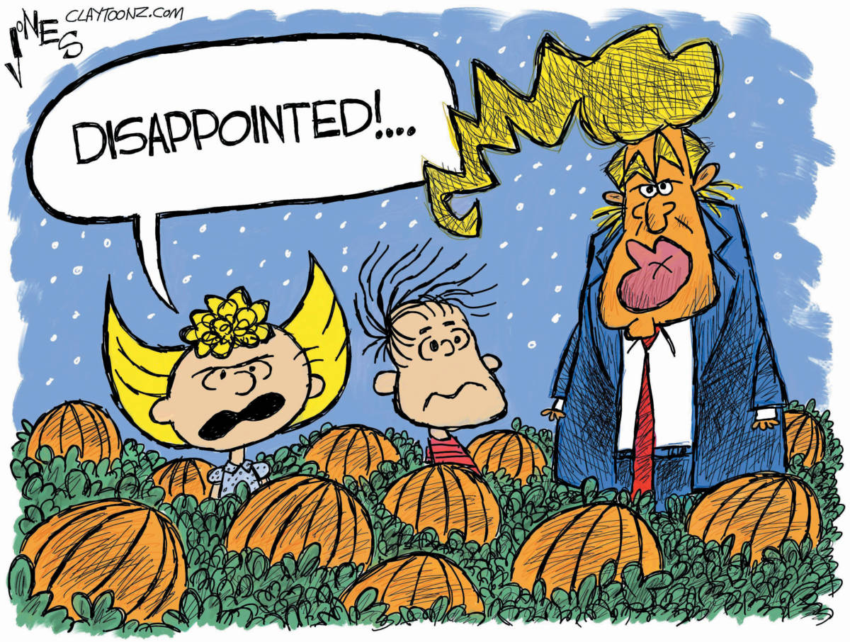 Donald Trump Peanuts political cartoon