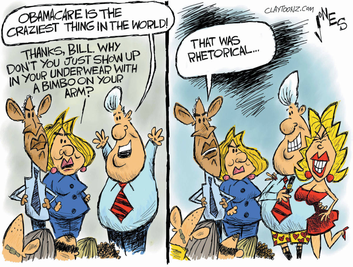bill clinton obamacare political cartoon