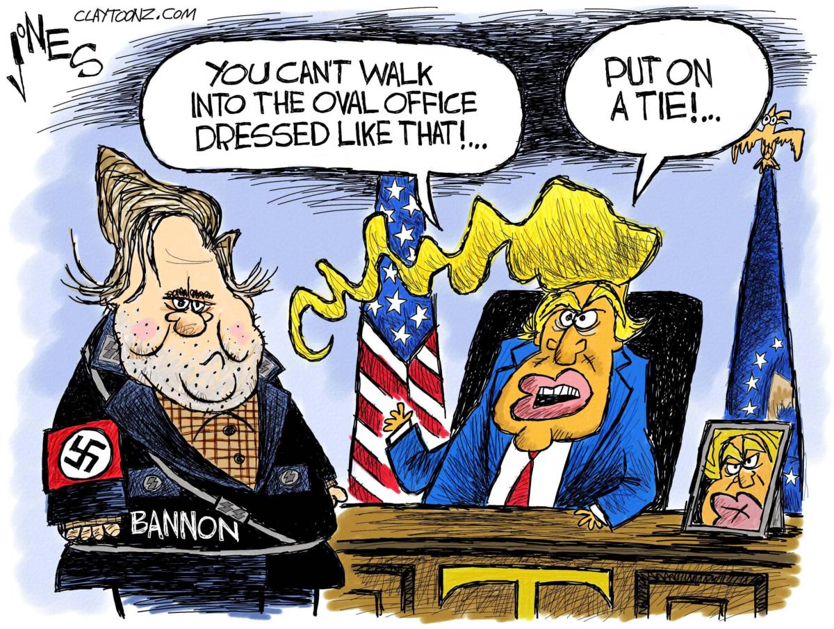 political cartoon Steve Bannon Nazis