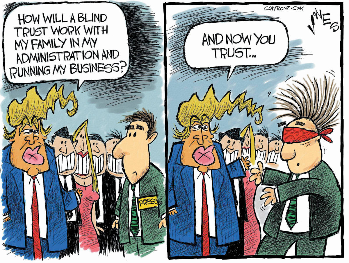 blind trust political cartoon