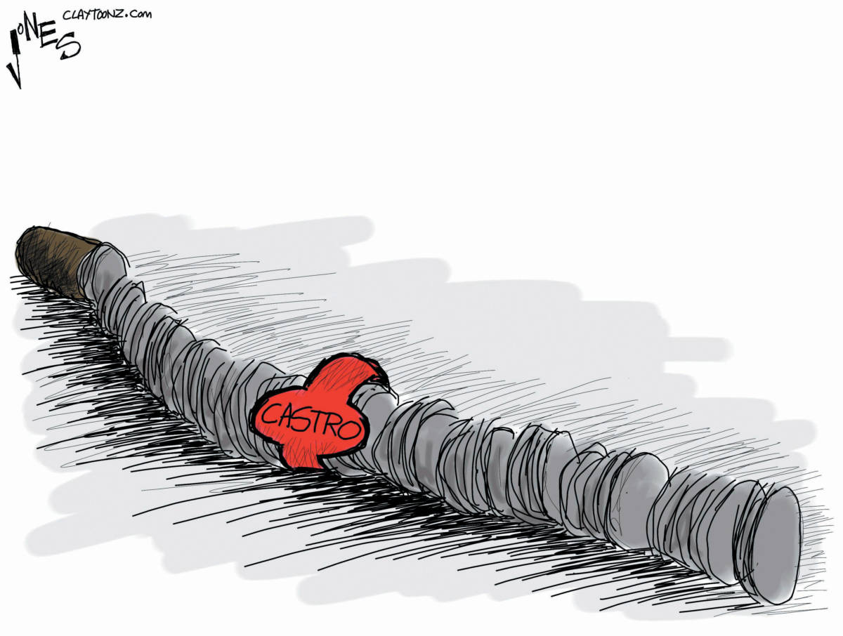 political cartoon fidel castro death